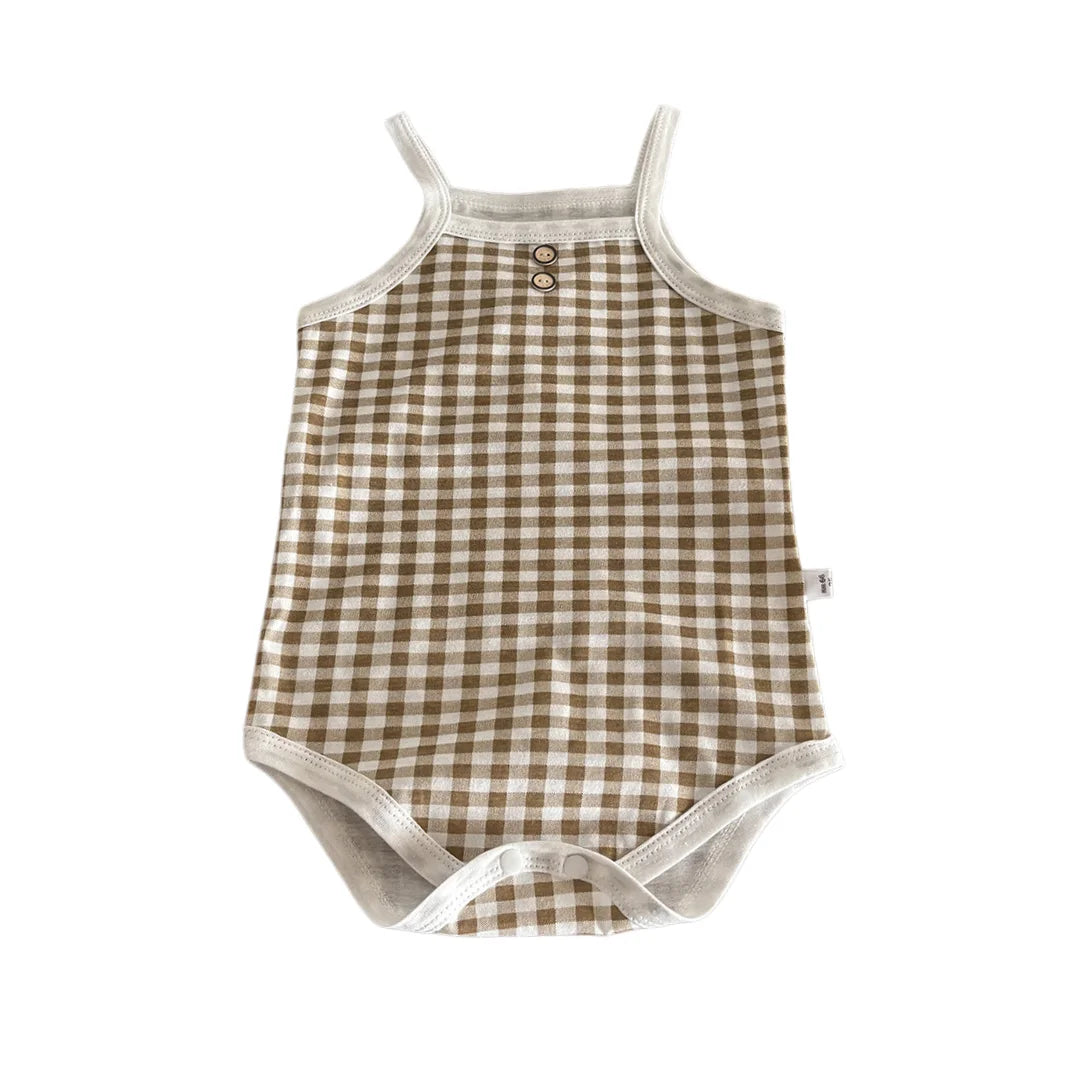 Plaid Sleeveless Romper